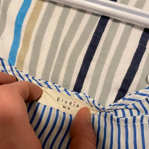 unique striped off the shoulder flowy tank top - Picture 2 of 3